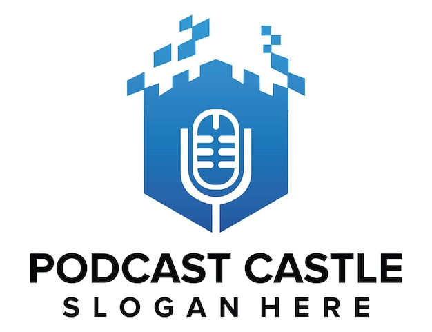 Podcast Avec Vecteur De Logo Castle Technology