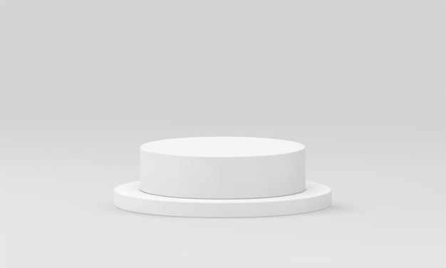 Podium blanc 3D cylindre niveau plate-forme étapes fondation de base victoire champion prix vecteur de l'arène