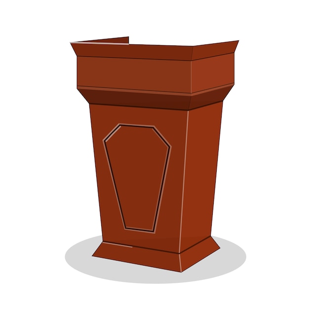 Podium En Bois Isolé Sur Illustration Vectorielle Fond Blanc