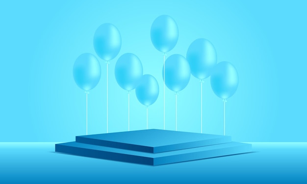 Podium de fond avec vecteur de ballon
