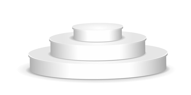 Podium des gagnants rond vecteur blanc