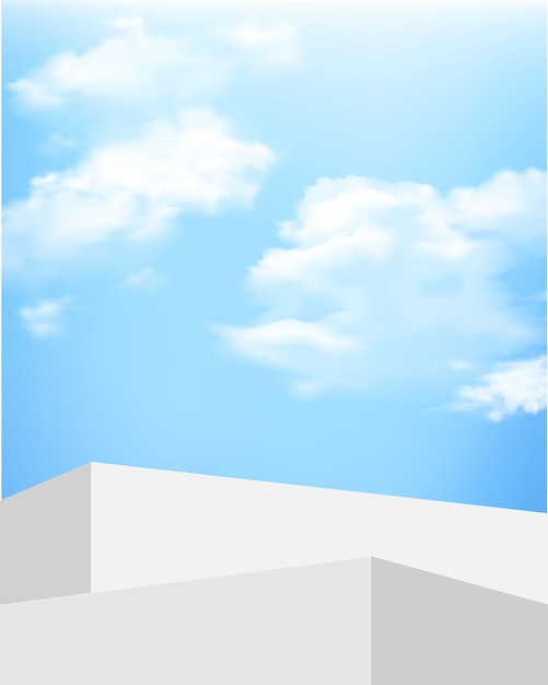 Podium géométrique du ciel et des nuages