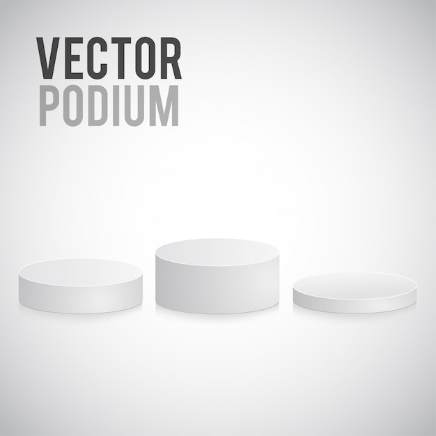 Vecteur podium gris isolé sur blanc