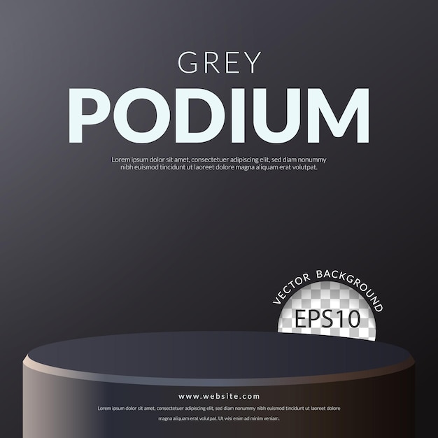 Podium gris isolé sur fond gris Illustration vectorielle