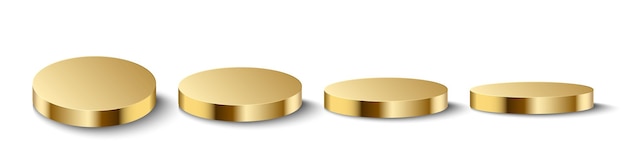 Podium métallique de couleur dorée pour la présentation de produits