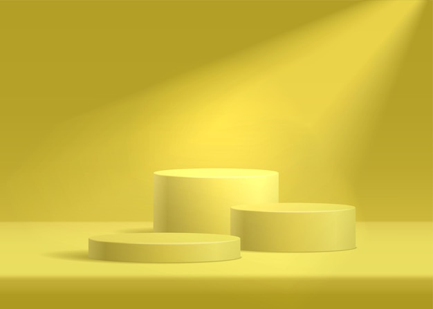 Podium de piédestal de cylindre 3d réaliste de présentation d'affichage de produit