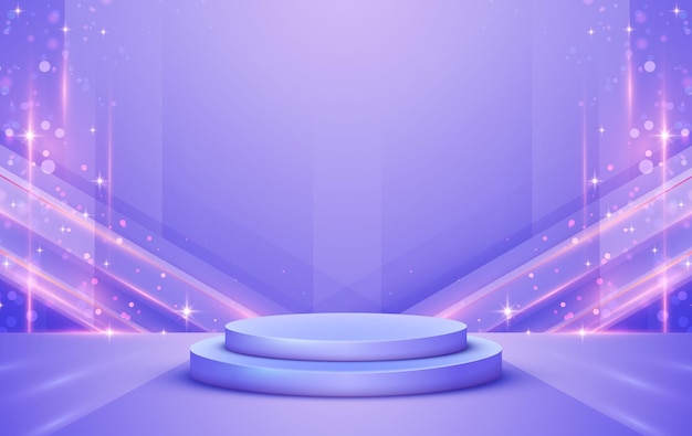 Vecteur podium de piédestal de cylindre 3d violet à la mode pour l'affichage de votre produit