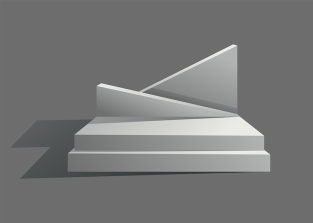 Podium réaliste Showroom piédestal étage scène plate-forme vecteur isolé maquette 3D réaliste carré vide podium avec étapes Concept de vitrine pour la promotion de produit vente ou présentation
