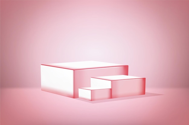 Vecteur podium rose 3d