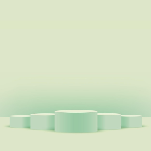 Podiums 3d géométriques verts abstraits.