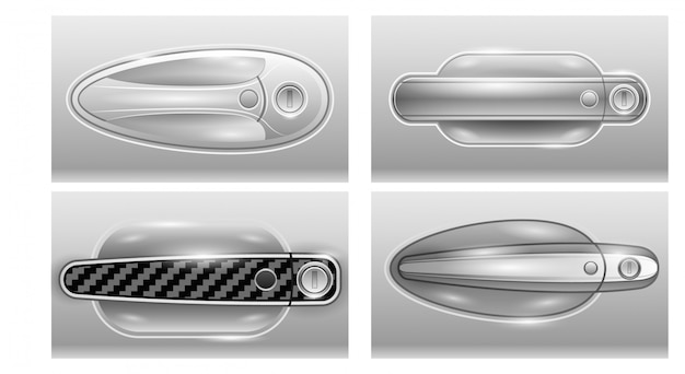 Poignée De Porte D'icône De Jeu Réaliste De Voiture.