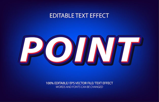 Point 3d Effet de texte modifiable et style de texte modificable