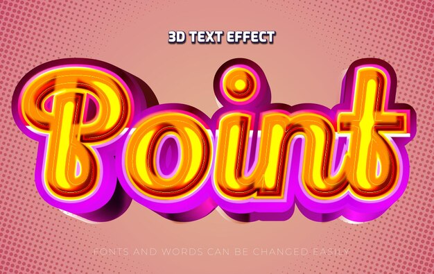 Point 3d style d'effet de texte modifiable