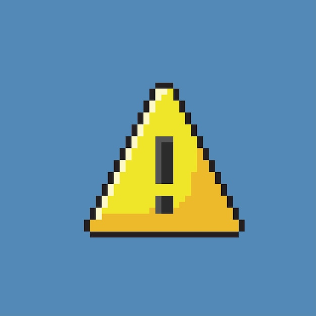 Point D'exclamation En Forme De Triangle En Pixel Art Styl