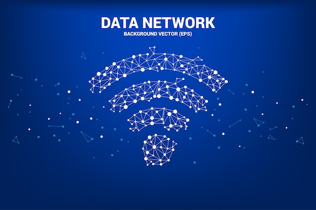 Vecteur point vecteur polygone connecter la signalisation d'icône de données mobiles