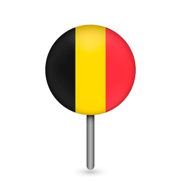 Vecteur pointeur de carte avec contry belgique belgique drapeau vector illustration