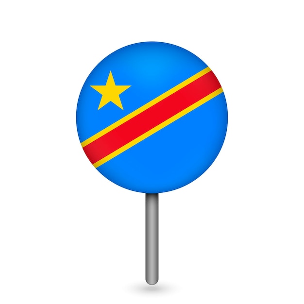 Pointeur de carte avec le drapeau de la République démocratique du Congo Illustration vectorielle