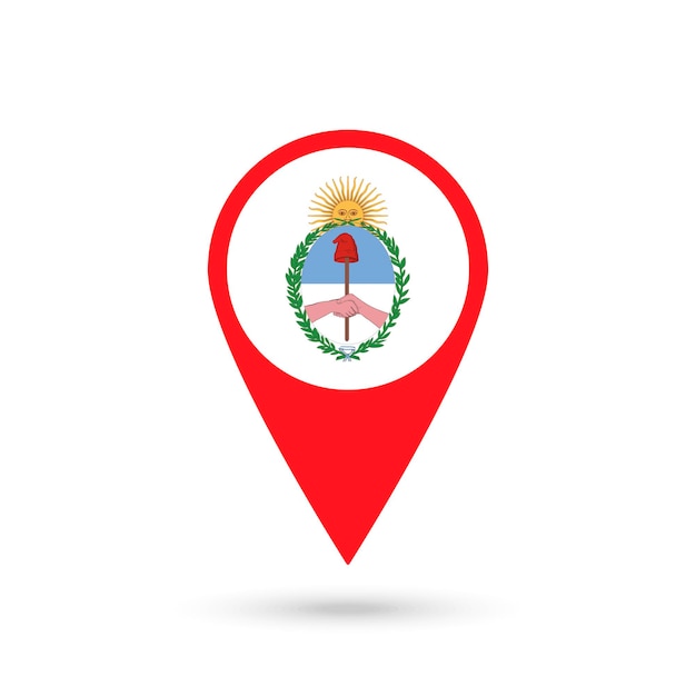 Pointeur de carte avec illustration vectorielle Jujuy Flag