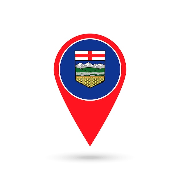 Pointeur de carte avec la province Alberta Illustration vectorielle