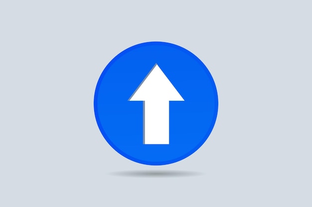 Pointeur de flèche vers le haut icône signe ou symbole sur fond blanc illustration 3D