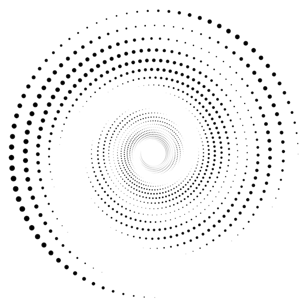 Pointillé, Points, Mouchetures Cercle Concentrique Abstrait. Spirale, Tourbillon, élément De Tourbillon. Circulaire Et Radial