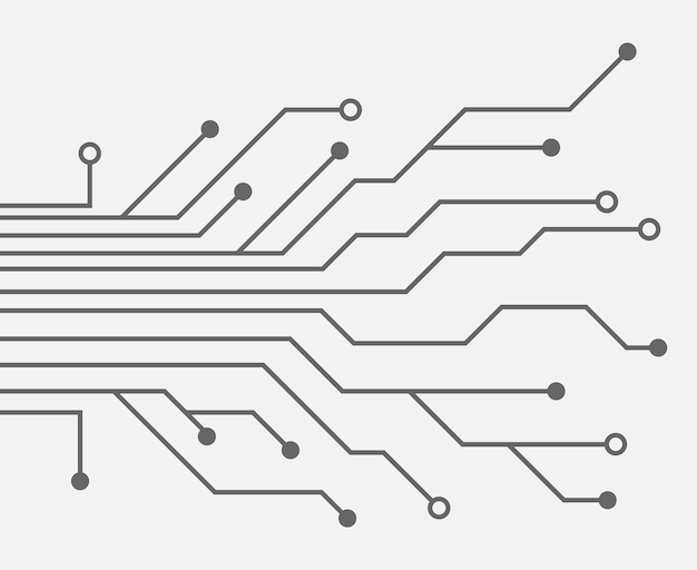 Points et lignes de motif de carte de circuit imprimé pour la technologie Illustration vectorielle