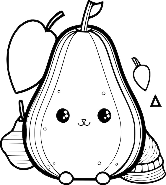 Poire Kawaii abstraite