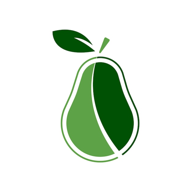 Vecteur une poire qui est une icône d'illustration verte