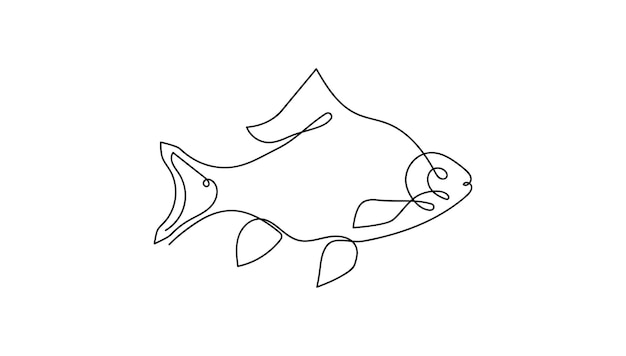 Poisson Abstrait En Dessin D'art En Ligne Continue