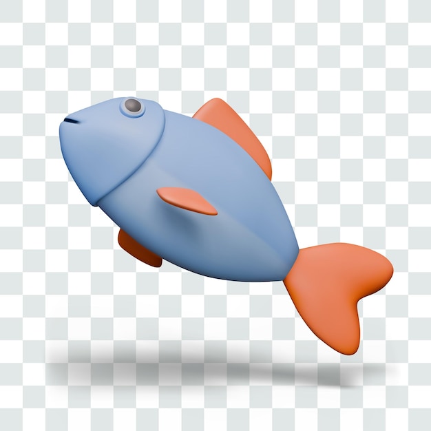 Poisson bleu à nageoires rouges Vector animal océanique de la mer Saumon thon