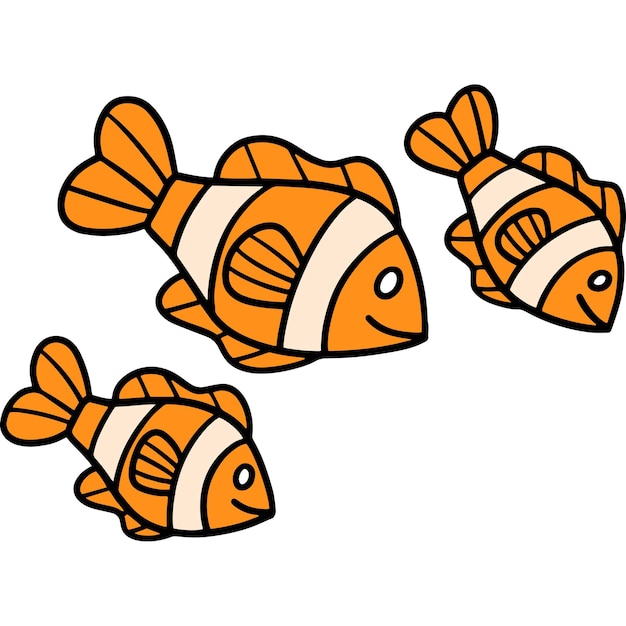 Poisson Dessin Animé Coloré Clipart Illustration