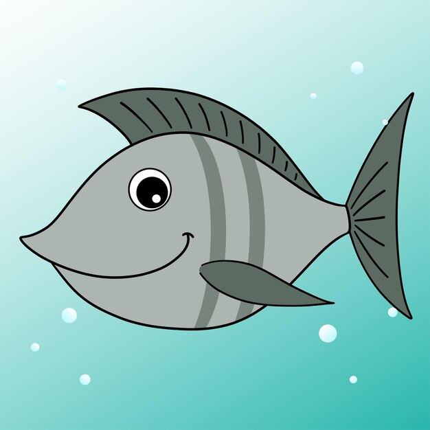Vecteur poisson dessin animé stylisé d'un poisson pêche signe du zodiaque sauvagine poisson vecteur