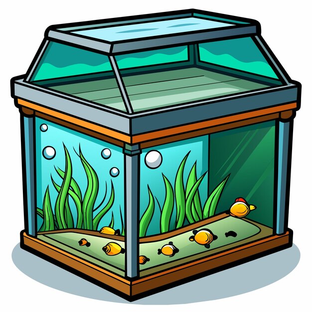 Vecteur poisson d'eau salée ou d'eau douce dans un aquarium de couleur marine tropicale