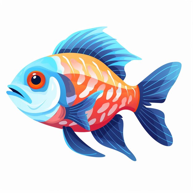 Vecteur poisson d'eau salée orange polygonal poisson guppy couleurs jupe blanche couleurs tetra poisson lion