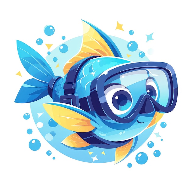 Un poisson est une plongée sous-marine dans le style des dessins animés