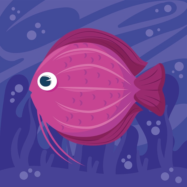 Poisson Sur Fond Violet