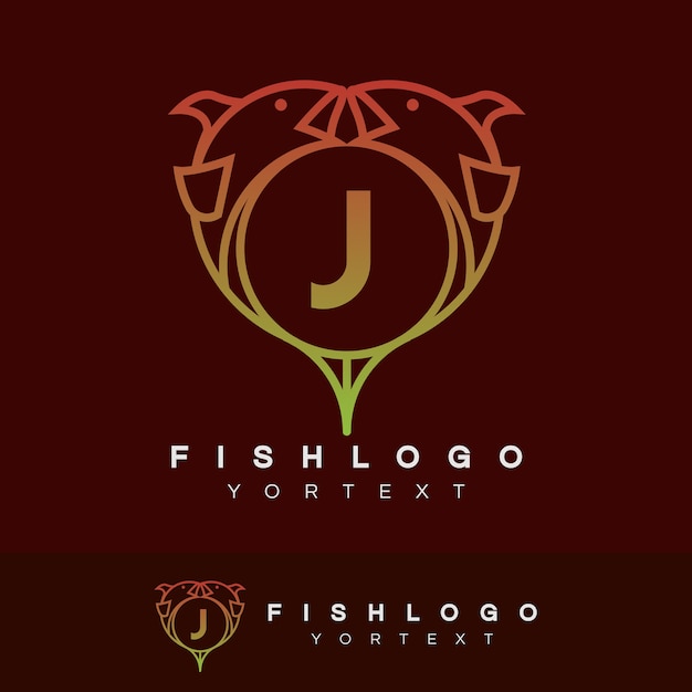 Poisson Initial Lettre J Logo Design