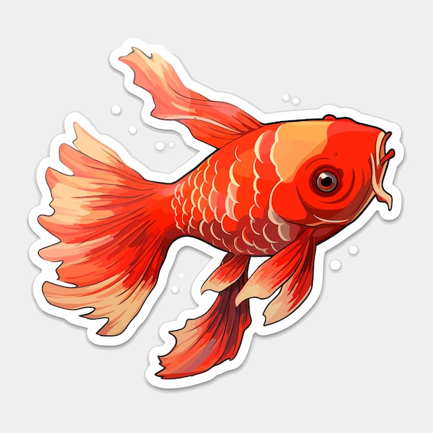 Vecteur poisson koi rouge