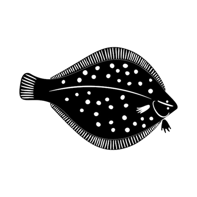 Vecteur poisson plat de vecteur avec des taches sur fond blanc