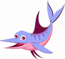 Vecteur un poisson rouge avec de grands yeux et une grande bouche illustration vectorielle