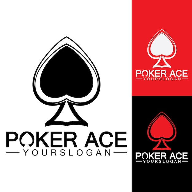 Poker Ace spade Logo Design pour Casino Business Gamble Card Game Spéculer etc.