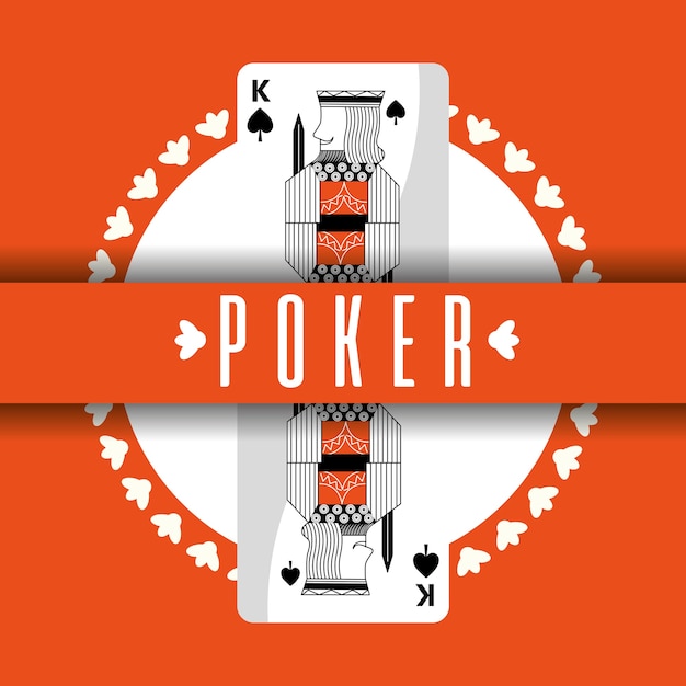 Poker Carte King Spade Bannière Fond Orange