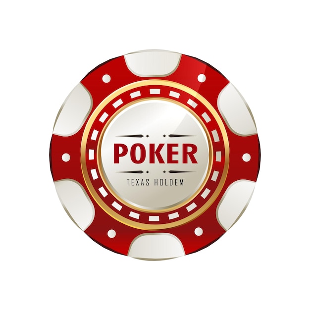 un poker coaster rouge et or avec un fond rouge et blanc