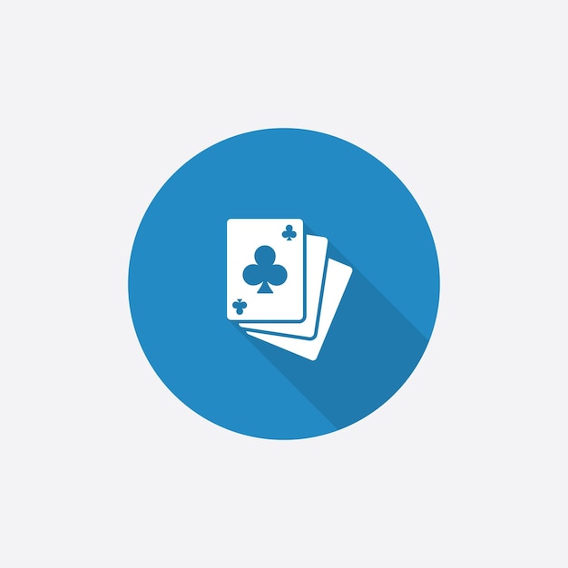 Poker Flat Blue Simple Icon Avec Long Shadowxa