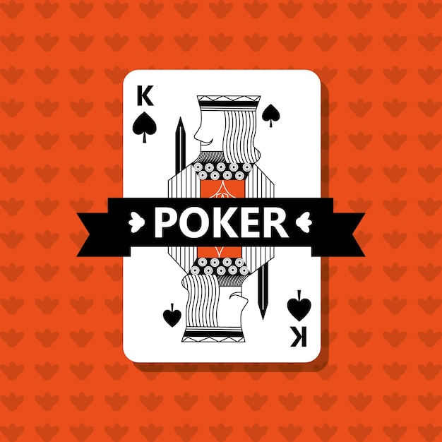 Poker Roi Bêche Jeu Bannière Ruban