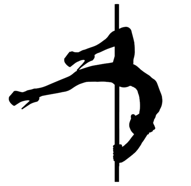 Vecteur pole dance silhouette tour acrobatique talons hauts