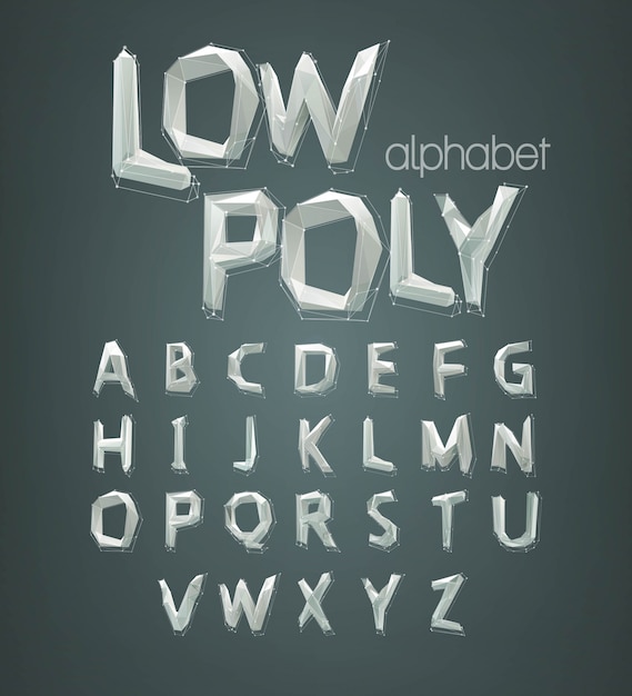 Police alphabet low poly.