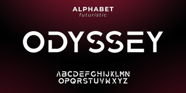 Police de l'alphabet vectoriel futur style de lettrage moderne