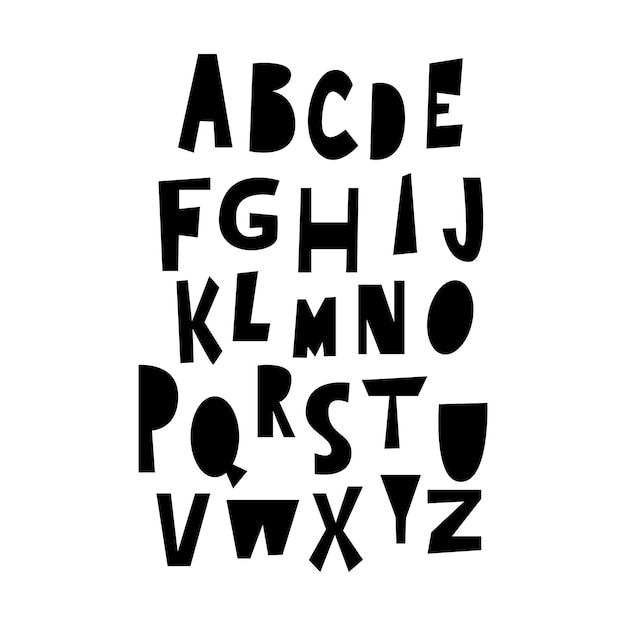 Police de calligraphie manuscrite Alphabet vectoriel Lettres dessinées à la main