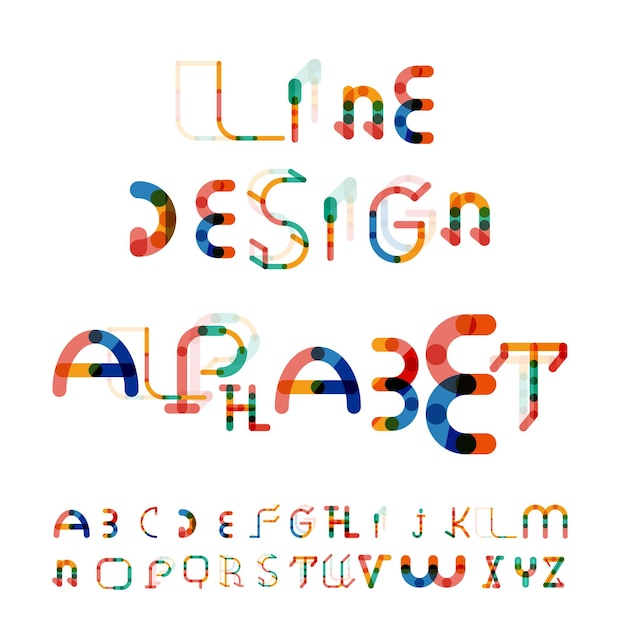 Police de caractères de l'alphabet de conception de ligne minimale